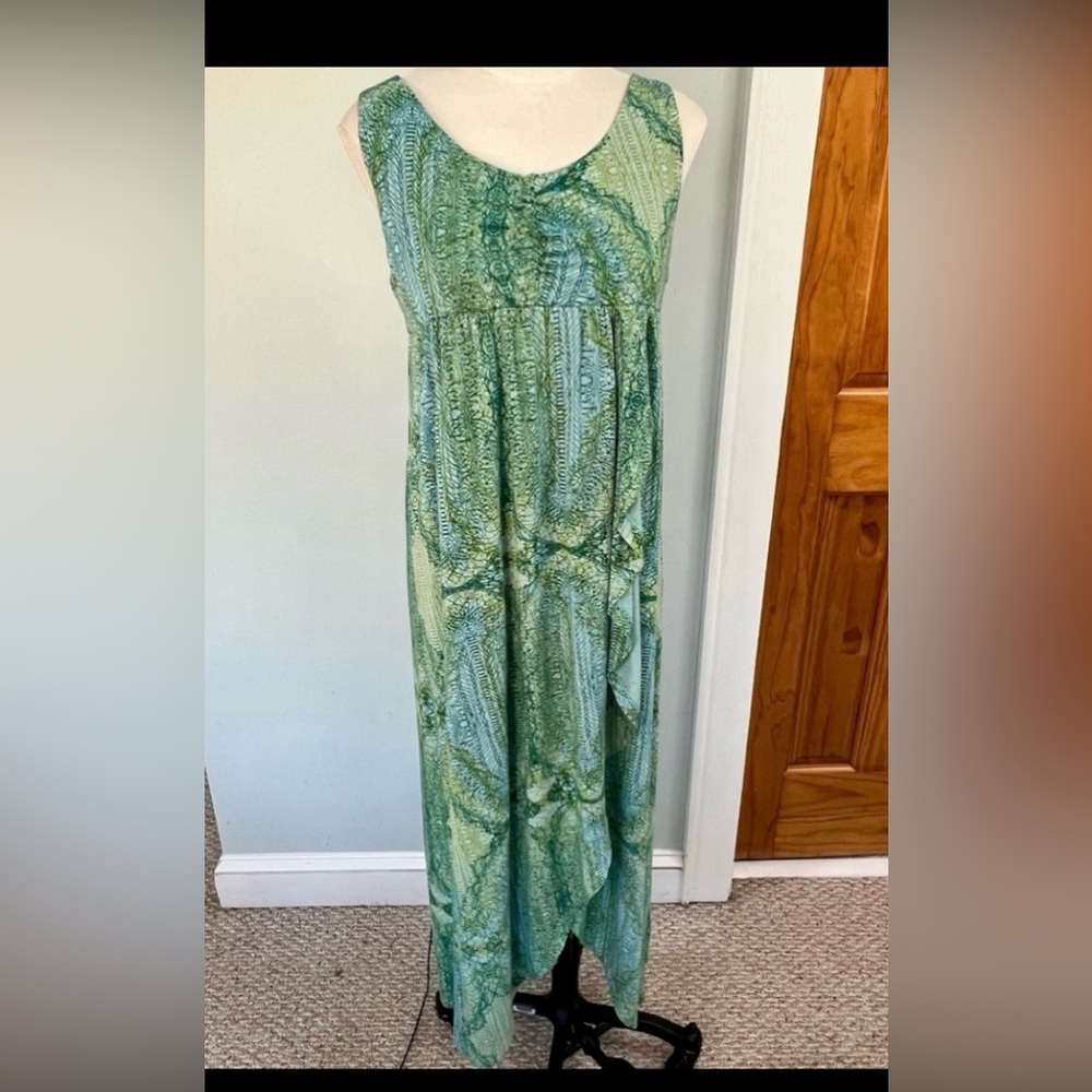 Soma Green Printed Sleeveless Maxi Dress